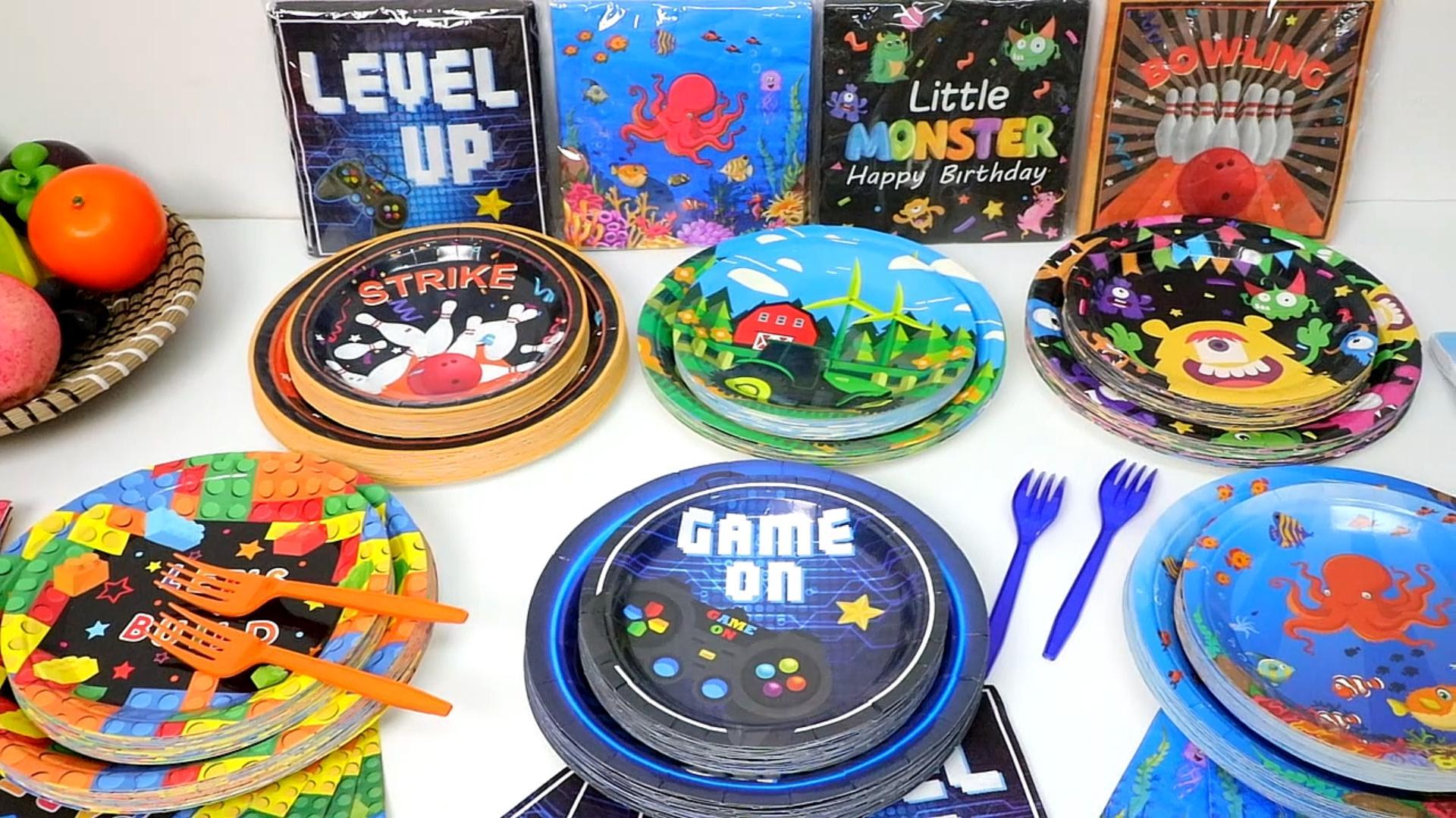 Amazon.com: Monster Plates and Napkins Party Supplies Kit - 96 Pcs
