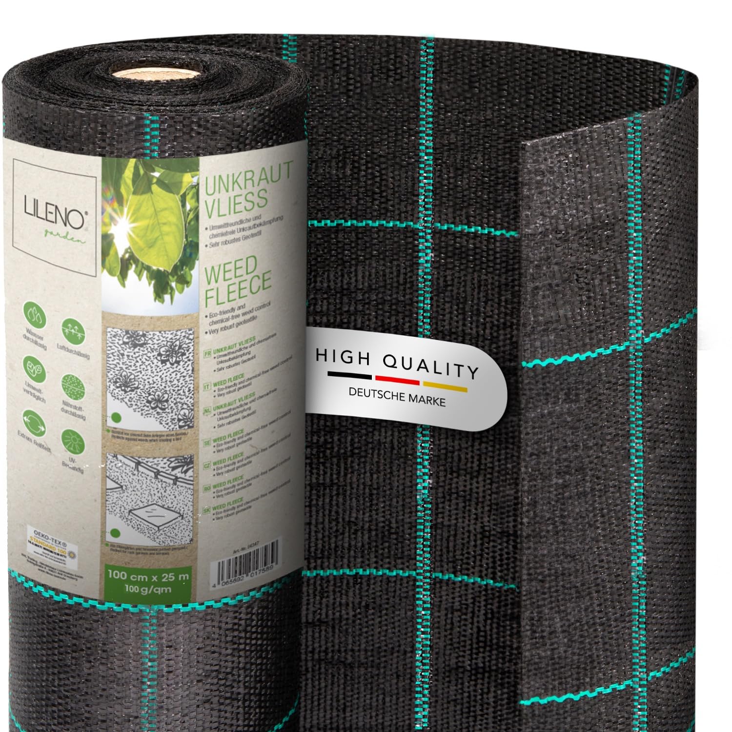 LILENO HOME Unkrautvlies Gartenvlies gegen Unkraut - Garten Unkrautfolie Wasserdurchlässig – Reißfestes Unkraut-Flies – Unkrautflies UV-beständig