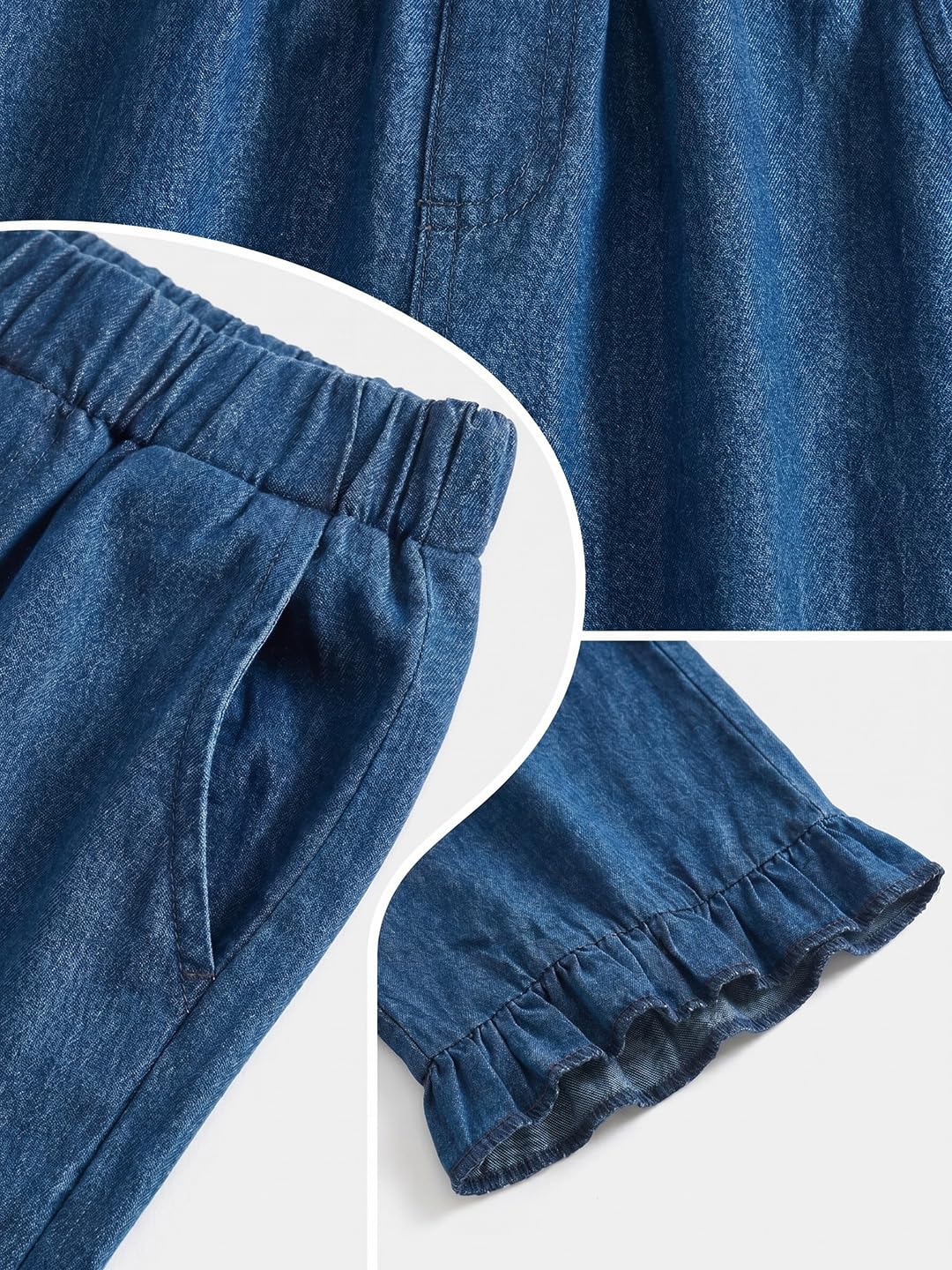 ADDYVERO Gerade Hose für Mädchen mit elastischem Bund und Rüschensaum
