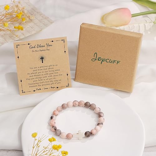 Miniatura 6 de JoycuFF Regalos cristianos pulsera de cruz para mujer, fe de Pascua, católica, religiosa, joyería cristiana, bautismo, comunión significativa,