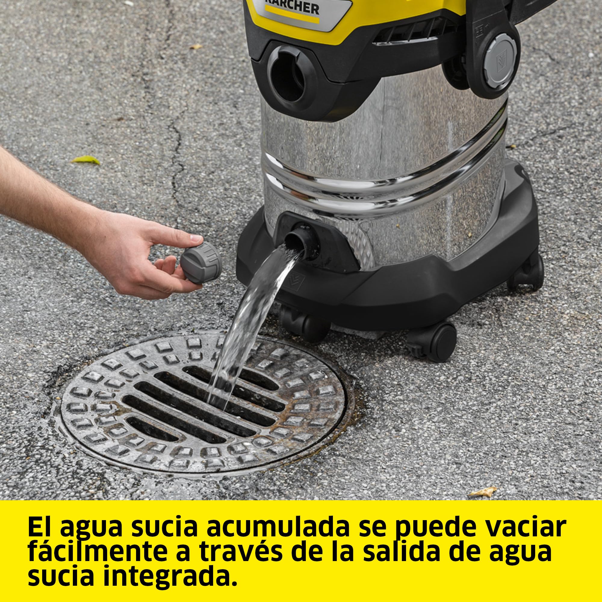 KÄRCHER Aspirador en seco y húmedo WD 7 Control P S 30/6/35/T, Sistema Inteligente de Control de Filtro, Mando a Distancia, Toma de Corriente integrada, función sopladora, 1400 W, depósito: 30 l