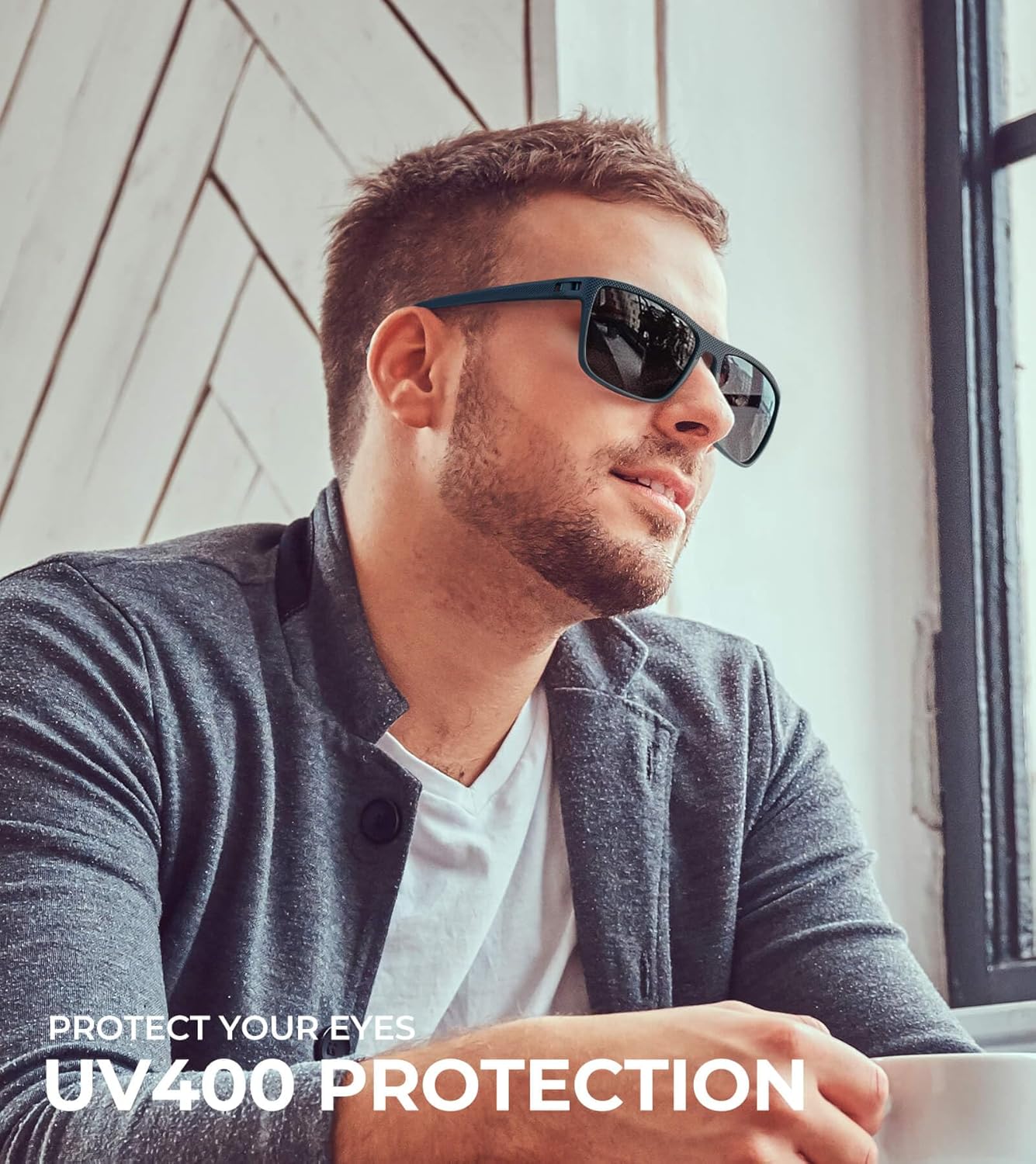 KALIYADI Polarized Sunglasses for Men, Lightweight Sun Glasses with UV Protection for Driving Fishing Golf thumbnail