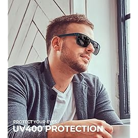 KALIYADI Polarized Sunglasses Men, Lightweight Mens Sunglasses Polarized UV Protection Driving Fishing Golf (Frame Blue|Lens Black/Red/Ice Blue)