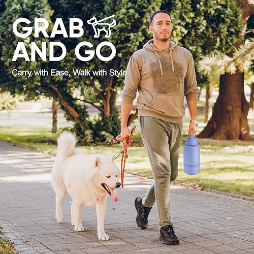 Miniatura 4 de Botella de agua aislada para perros con cuenco de viaje, regalo para amantes de los perros, dispensador de botella de agua portátil, accesorios para