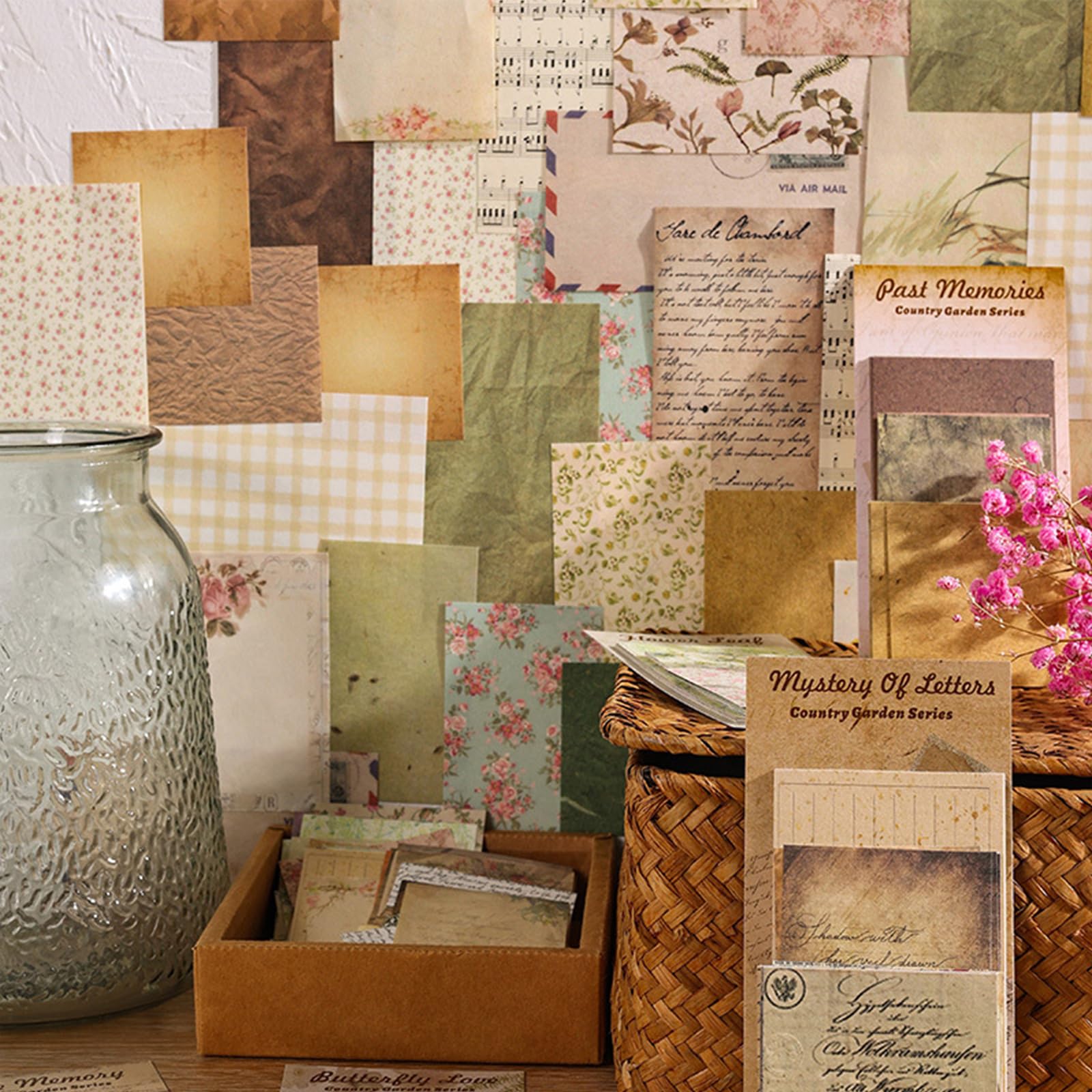Zestaw papieru do scrapbookingu w stylu vintage, artykuły papierowe z naklejkami z kwiatami, do dziennika, dekoracyjny zestaw papieru do pamiętnika śmieci, retro rękodzieło, 699 szt