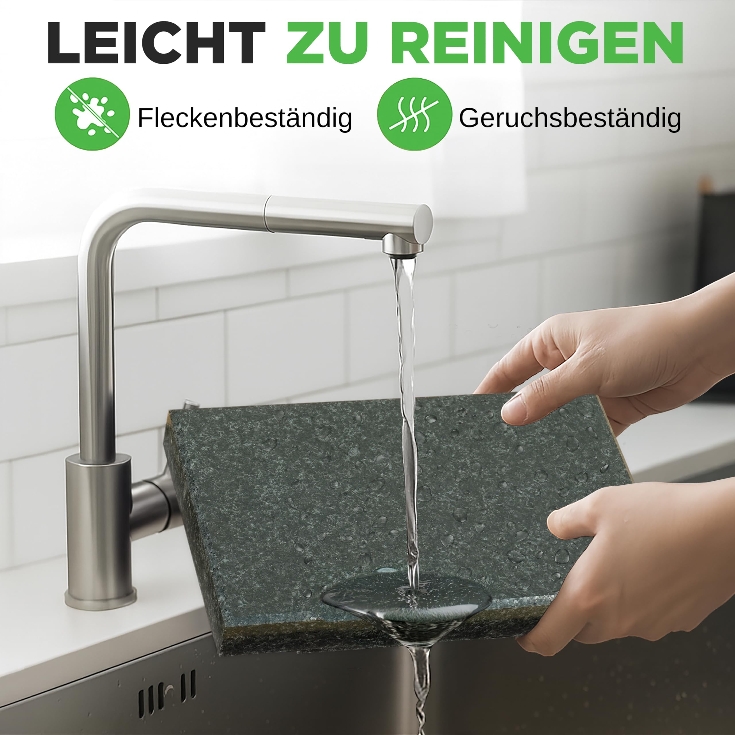 NutriChef Heißer Stein Grillplatte – Tischgrill-Set mit Bambus und Keramik Ideal für Steak und Dinner - Natürliches Granit-Kochset - Servierplatte mit Saucenschälchen