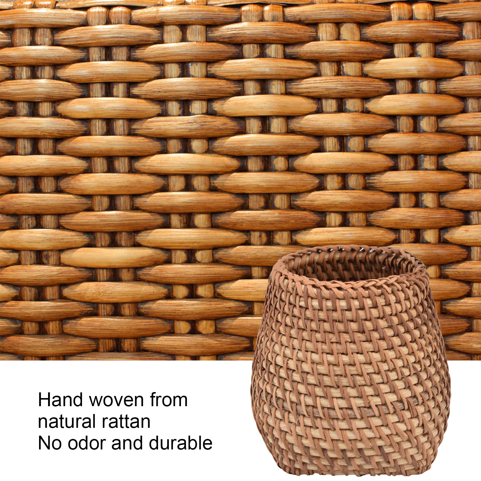 Portapenne In Rattan Handmade - 10x7.5 Cm, Per Penne, Trucchi E Piccoli Oggetti - Foto 4