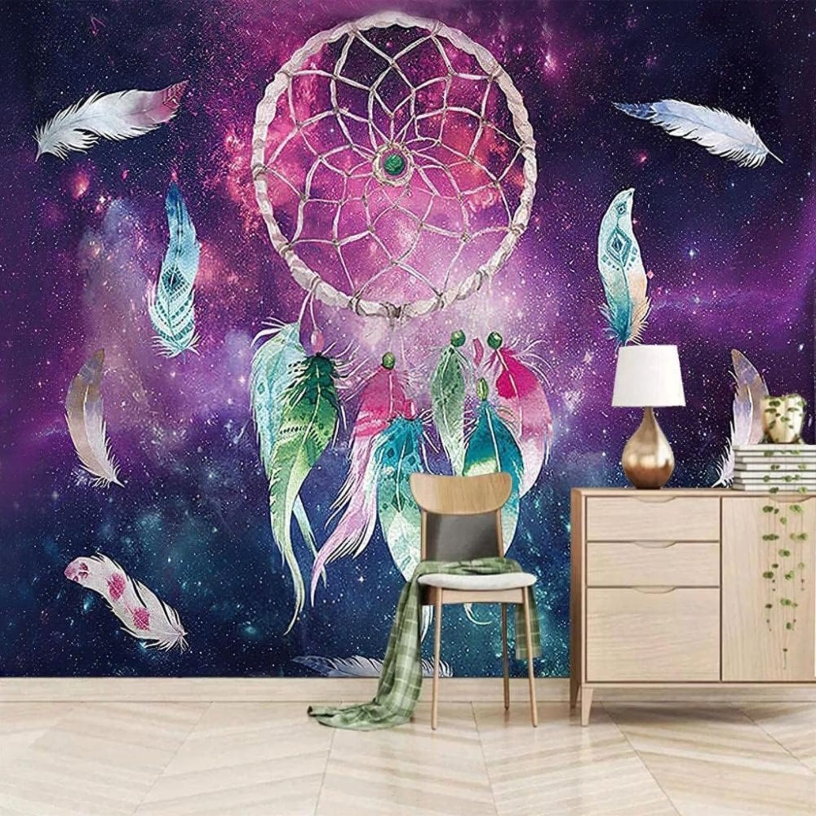 Papier peint ciel étoilé 3D de qualité premium pour fresque murale salon élégante