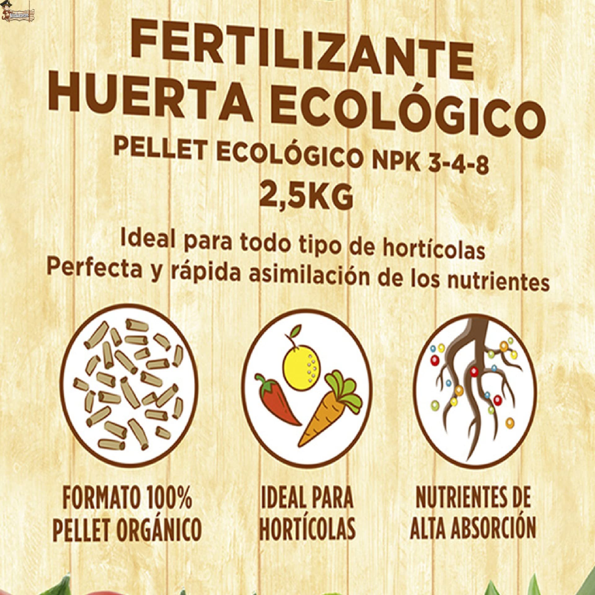 Abono Ecológico En Pellet Para Huerto - NPK 3-4-8, 2.5 Kg, 100% Orgánico Para Tomates, Pimientos, Etc.