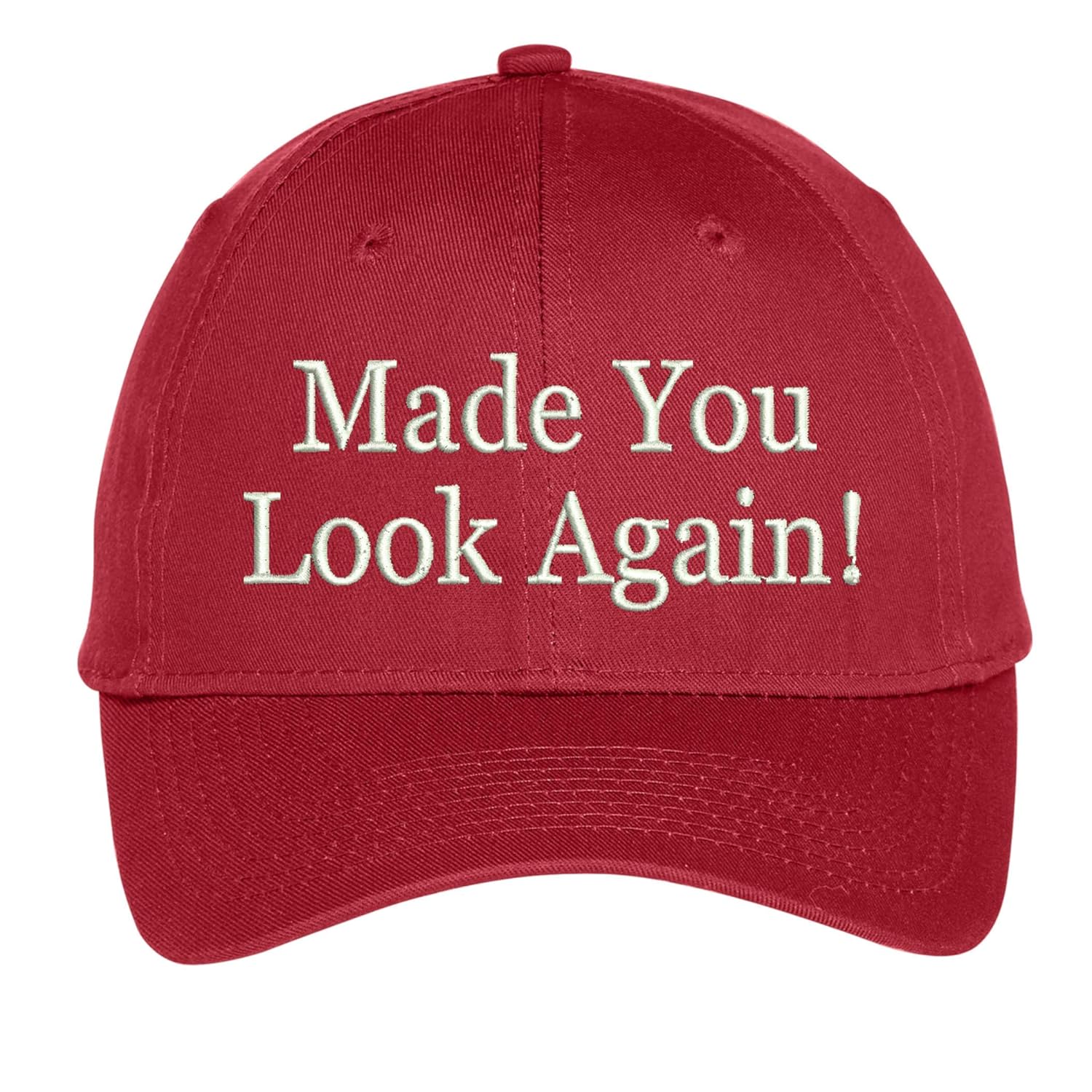Made You Look Again! Funny Red Hat, Election Baseball Cap