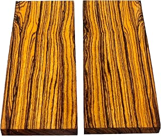 Knifes Scales Made of Bocote Wood, Bookmatched Handle Blank Exotic Knife Scales Wood