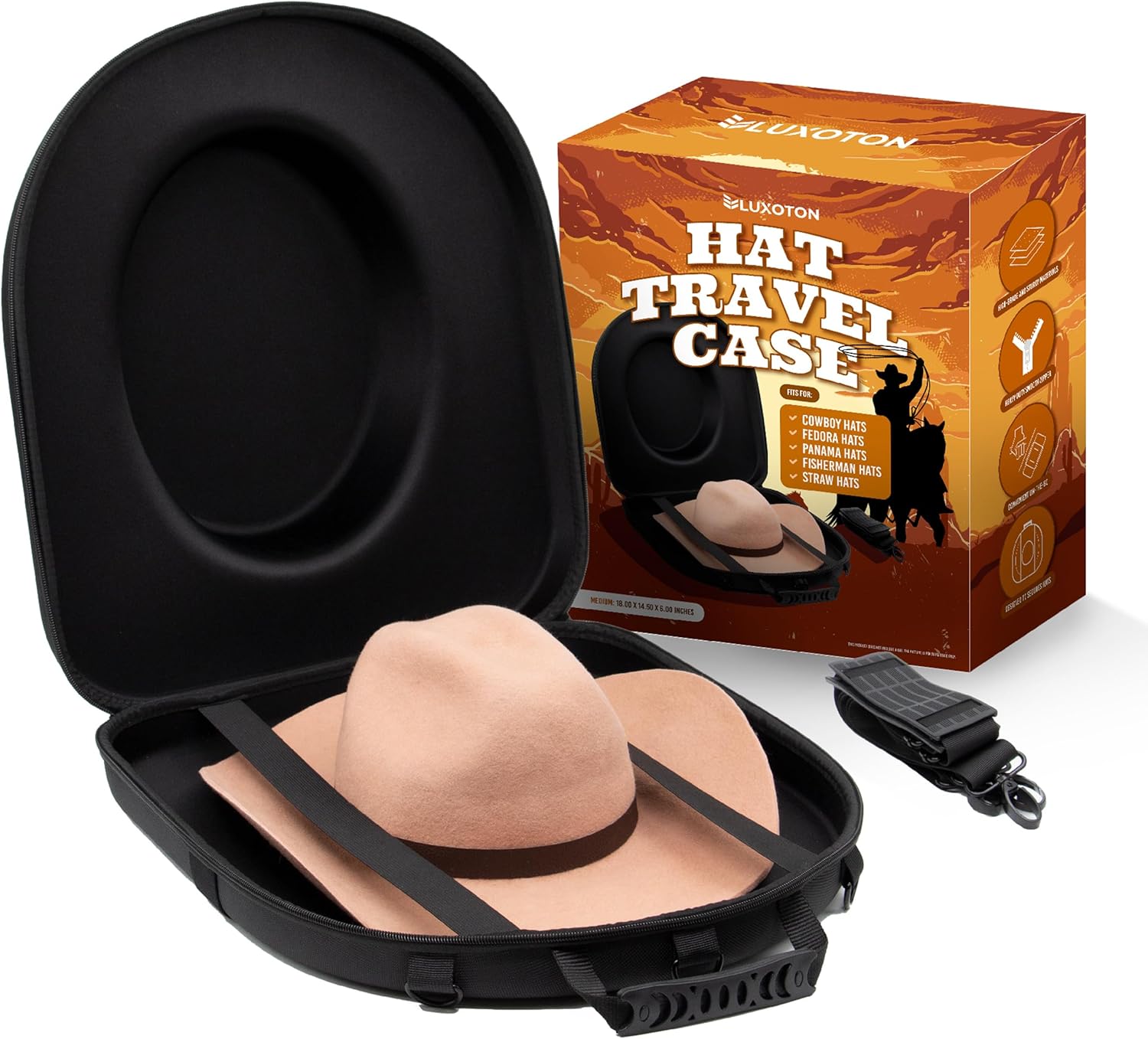 Cowboy Hat Travel Case Hat Case for Travel, Cowboy Hat