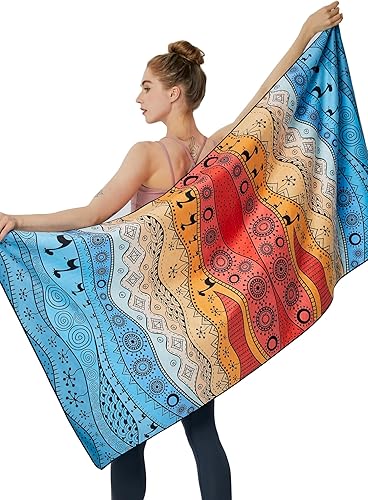 AOSCTELF Toalla de playa de microfibra grande sin arena, ligera y de secado rápido, toallas finas de microfibra a prueba de arena, 32 x 63 pulgadas,