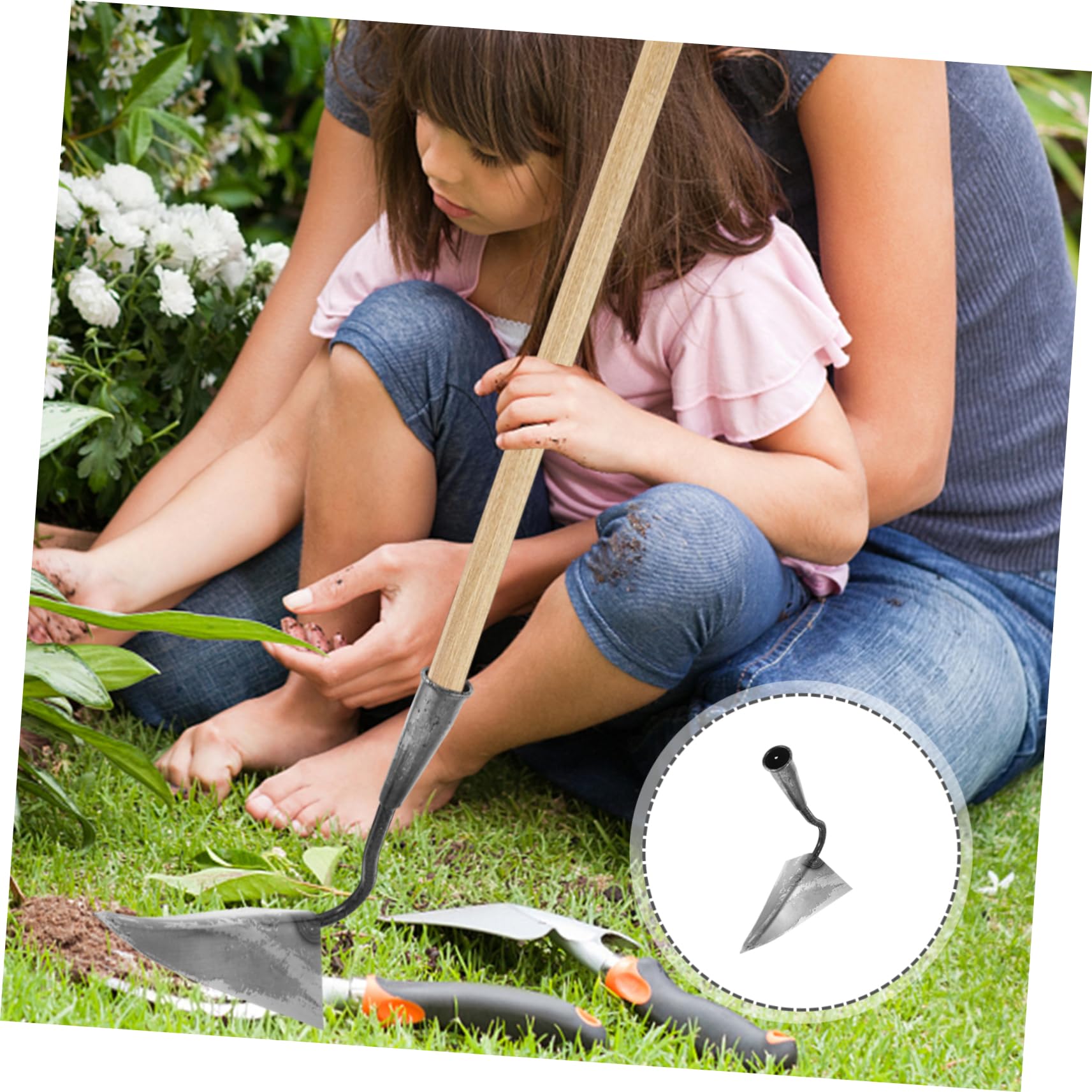 POPETPOP Zappetta da Giardino in Acciaio Inox Nera, Multiuso per Scavo