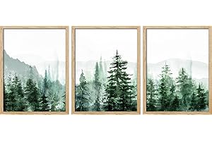 SIGNWIN Stunning Watercolor Mountain Forest Wall Decor