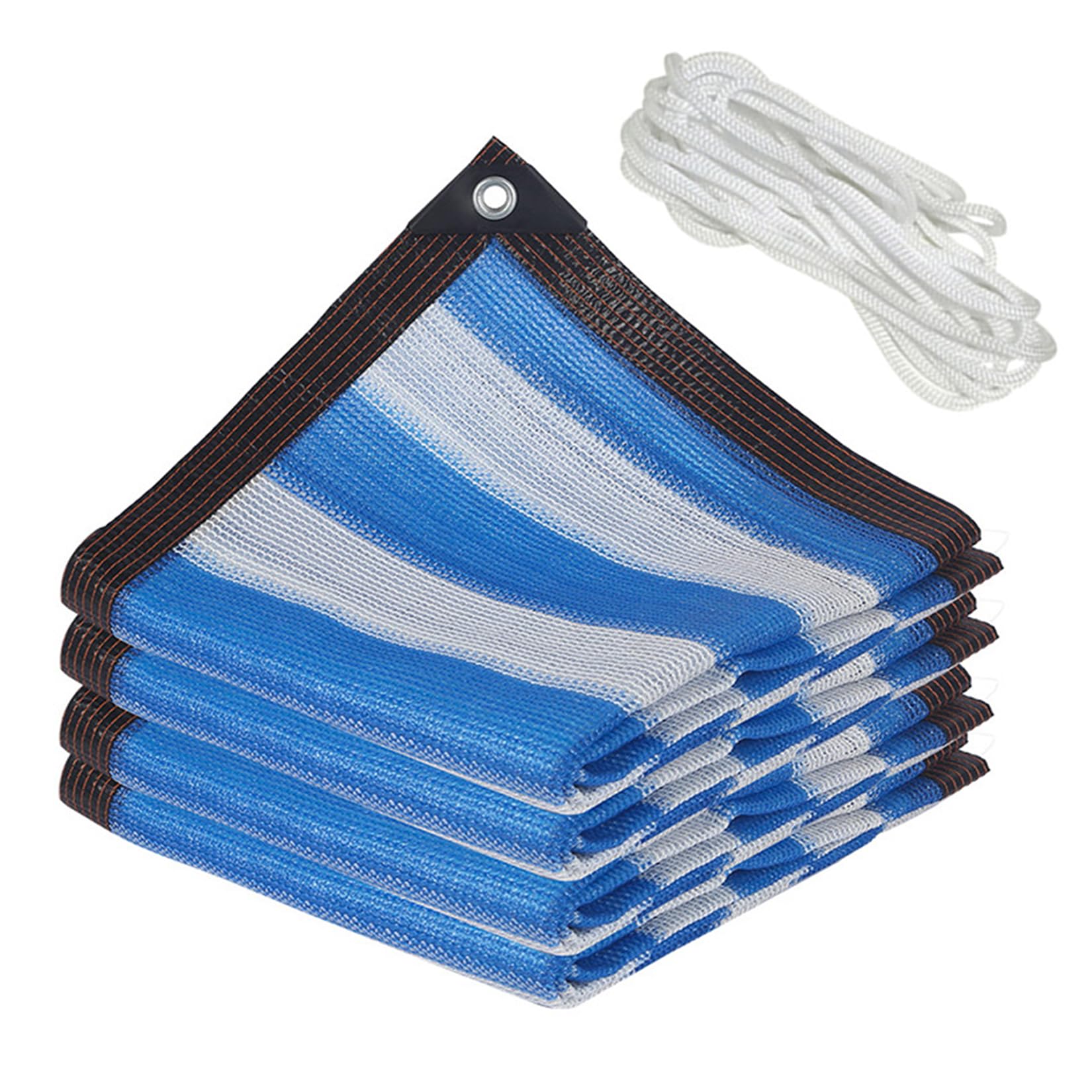 GLDYTVF Waterproof 3x3m Rectangle Shade Sail with Reinforced Grommets 90% UV Block Sun Shade for Garden Terrace Porch Courtyard Gazebo Blue Stripe Design Durable Outdoor Shade Solution