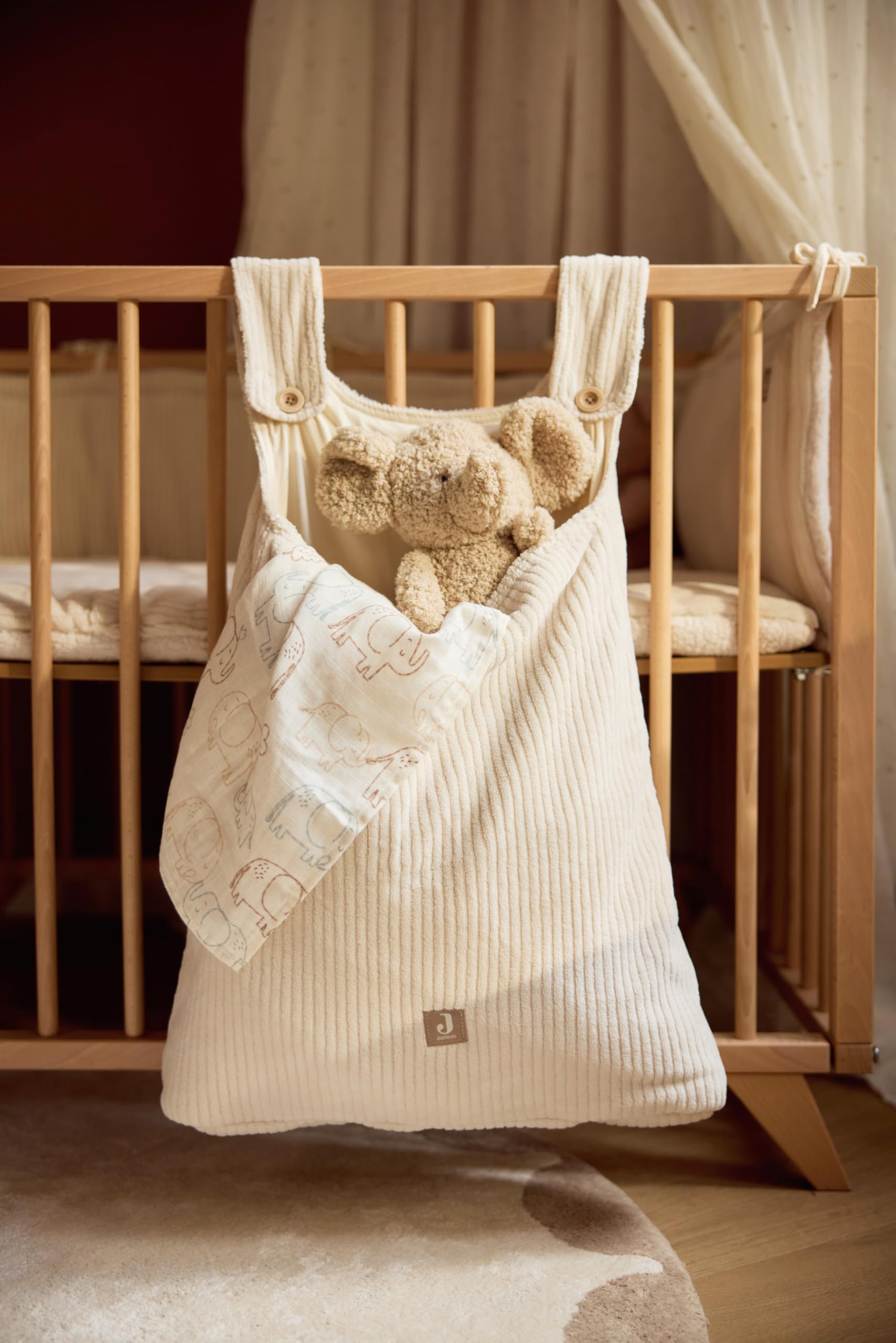 Jollein Muslin Swaddles Baby, Elephant Tales, 2-Pack, 115x115cm, 100% Cotton, Baby Muslin Cloths, Muslin Baby Blanket - Image 3