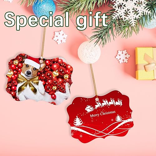 Miniatura 4 de 20 adornos de sublimación de metal de 3.9 x 2.8 pulgadas, adornos de sublimación de doble cara, adornos de Navidad de sublimación en blanco para