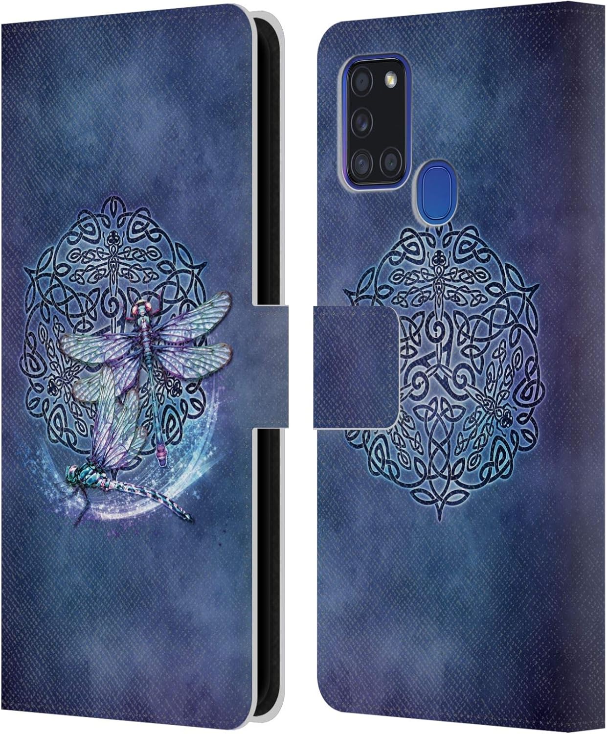 Head Case Designs Officially Licensed Brigid Ashwood Knot Wolf Celtic Wisdom Leather Wallet Case Compatible with Samsung Galaxy A21s (2020)
