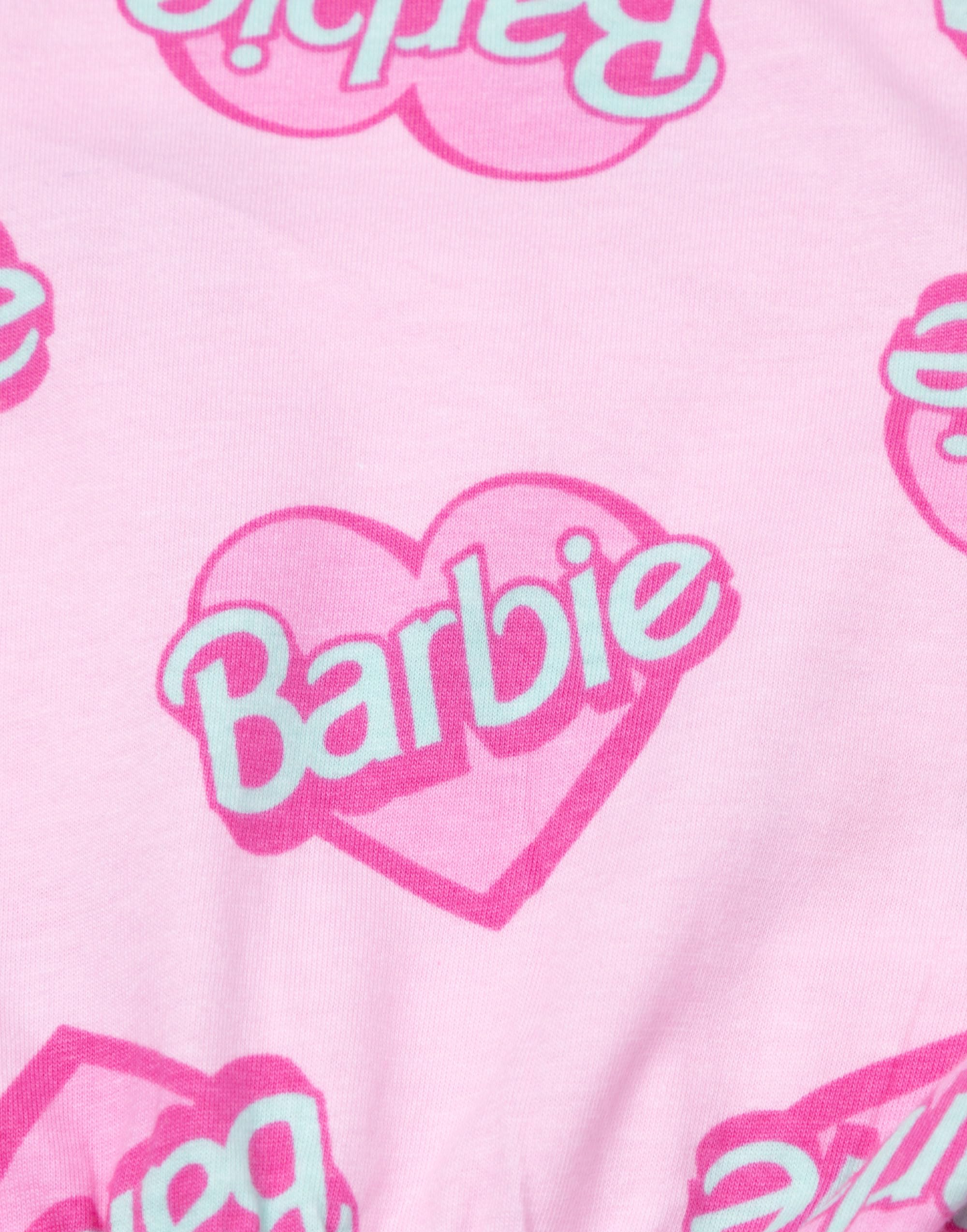 Barbie Tutina rosa senza maniche per bambine | Completo estivo con logo a cuore, elastico in vita e tasche | Abbigliamento casual leggero per bambini | Tutina con tenero cartone animato