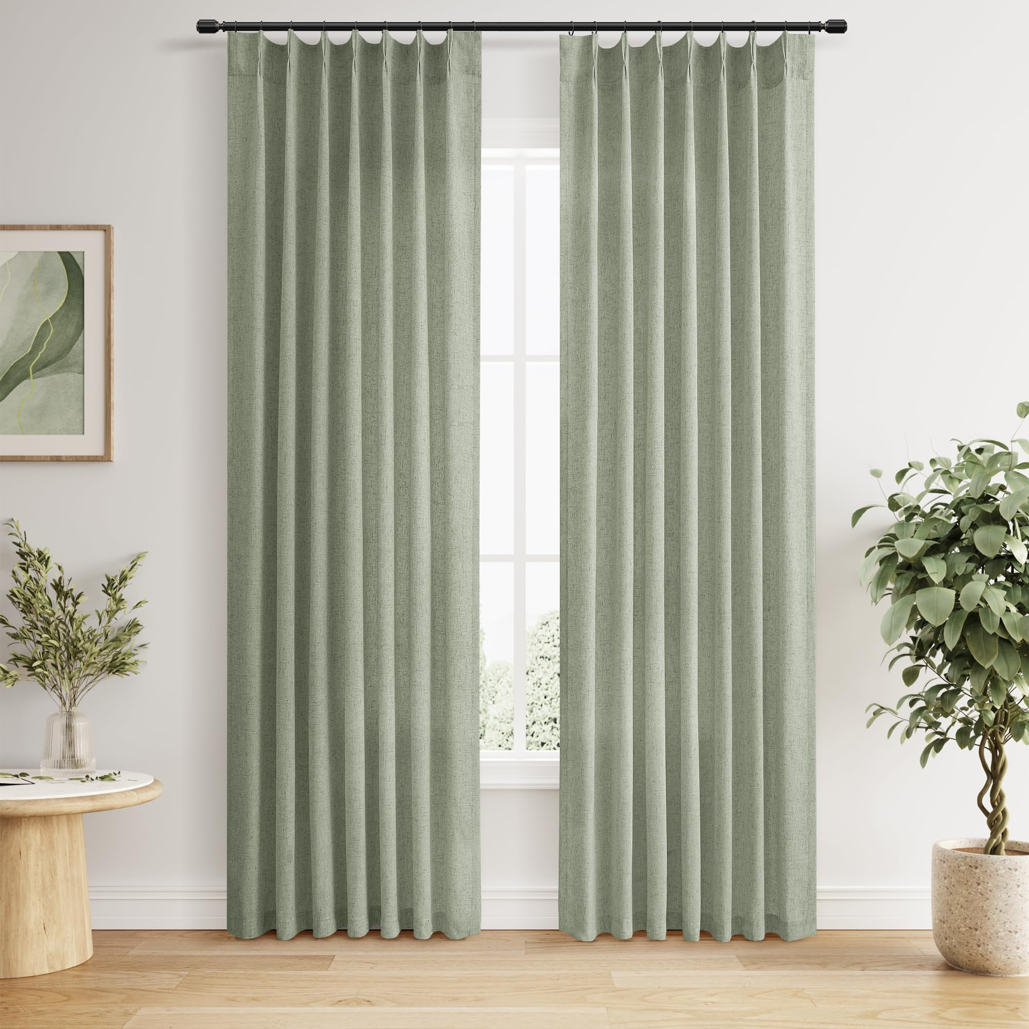 Linen Pinch Pleat Curtains - Soft Light & Privacy -9