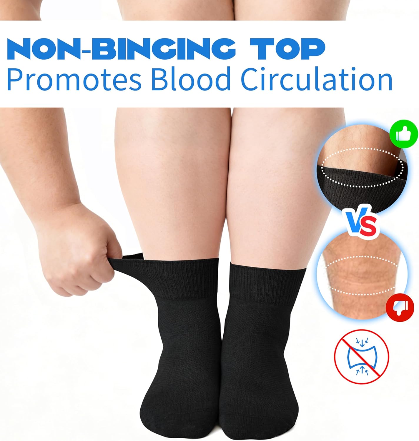 Forcool Non Binding Loose Top Seamless Ankle Low Cut Cotton Diabetic Socks for Men and Women, M/L/XL, 3/6 Pairs - Image 3