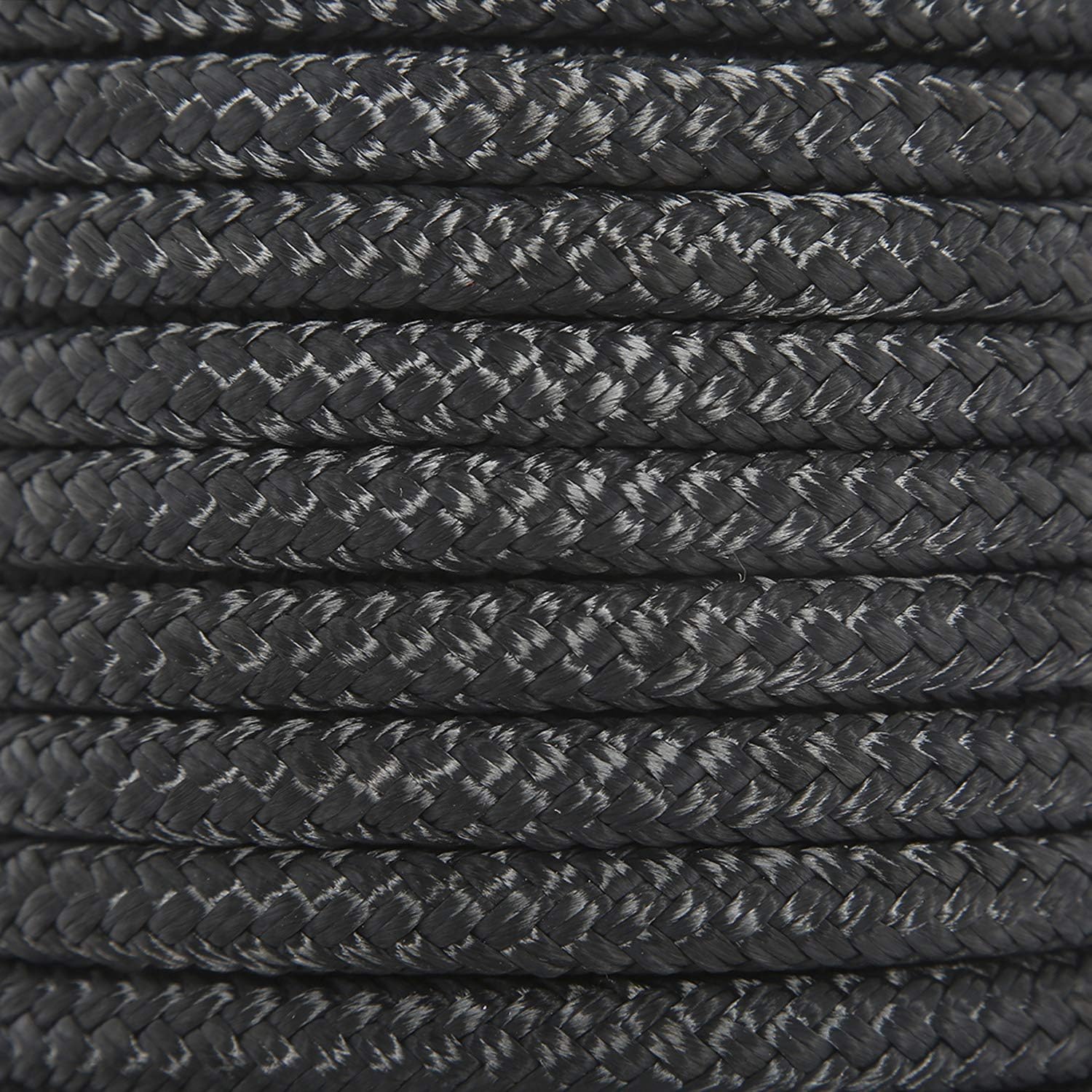 NovelBee 1/2 Inch X 50 Feet Double Braid Nylon Anchor Line with Stainless Steel Thimble and Plastic Chuck (Black) - Image 5