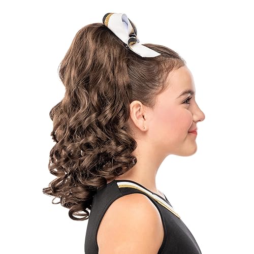 Miniatura 9 de Porrista rizada de 16 pulgadas postizo para animación y baile (fresa)