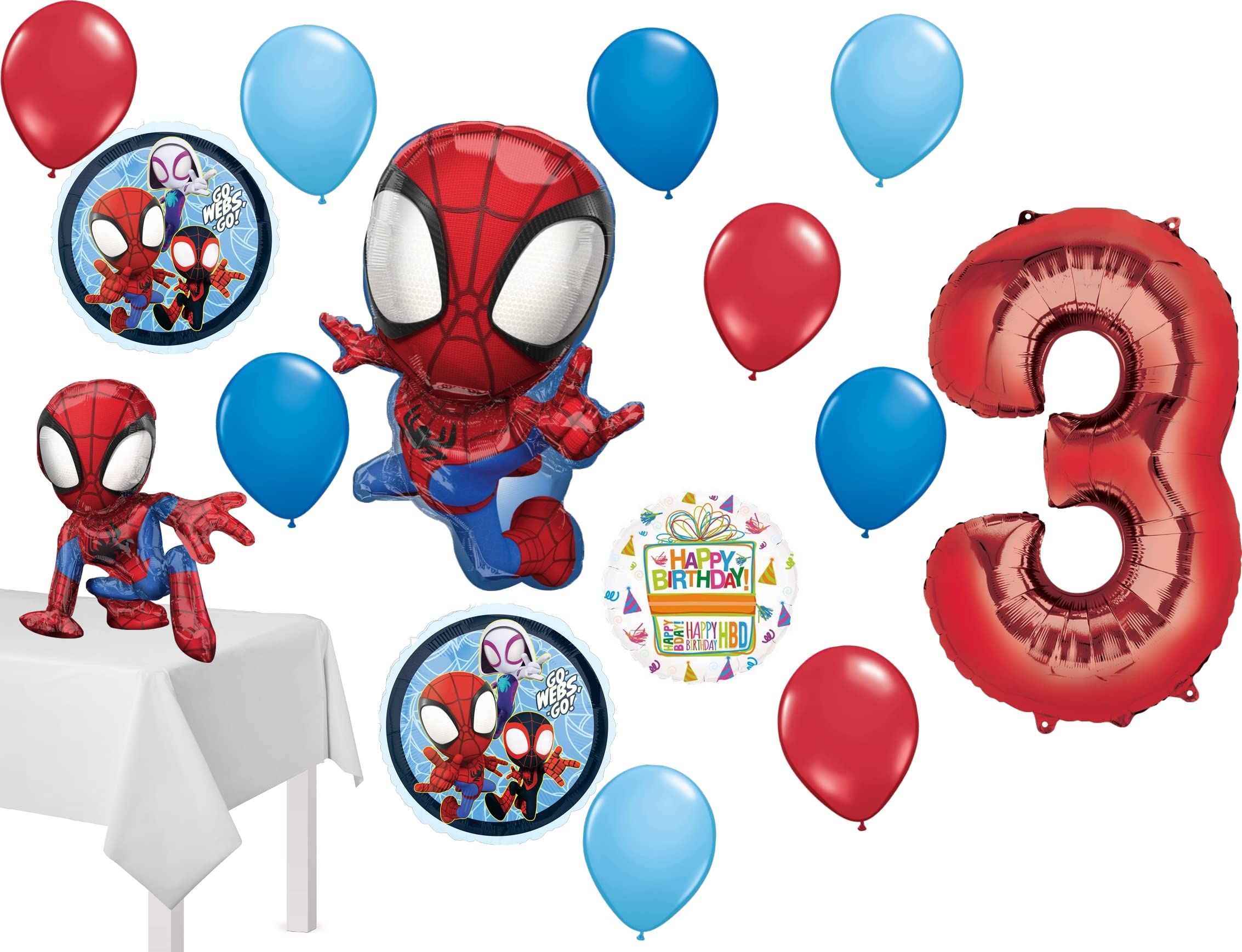 Spidey And His Amazing Friends 3rd Birthday Balloon Bouquet 15