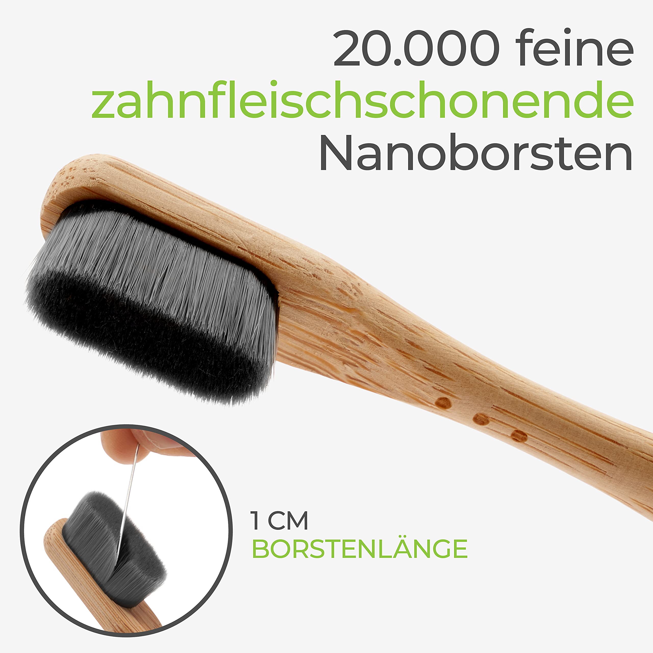 Greenable  Nano Zahnbrste aus Bambus [4er Set]  20.000 Extra weiche  Borsten  100% BPA-frei - Bamboo Toothbrush - Vegane & umweltfreundliche Bambus  Zahnbrste (Schwarz) : Amazon.de: Drogerie & Krperpflege