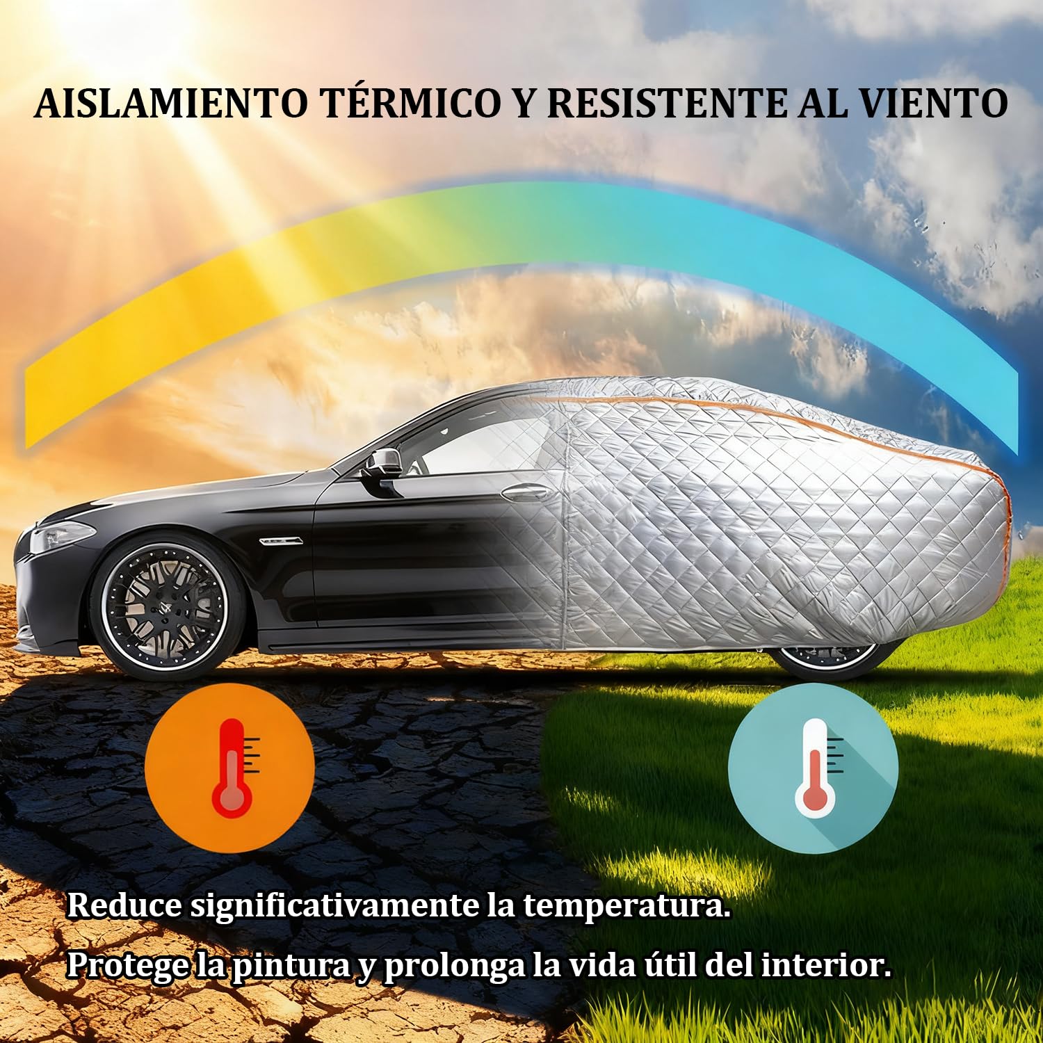Funda Coche Antigranizo para Kia XCeed (2019-2026) Espesado de 7 Capas, Forro Suave, Transpirable, Antiviento, Impermeable, Tejido Oxford, Anti-UV, 4 Estaciones