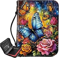 Vista 31 de Bolsa de Biblia con estampado de leopardo con purpurina, funda grande para la Biblia para mujeres y hombres, bolsa multifuncional para iglesia