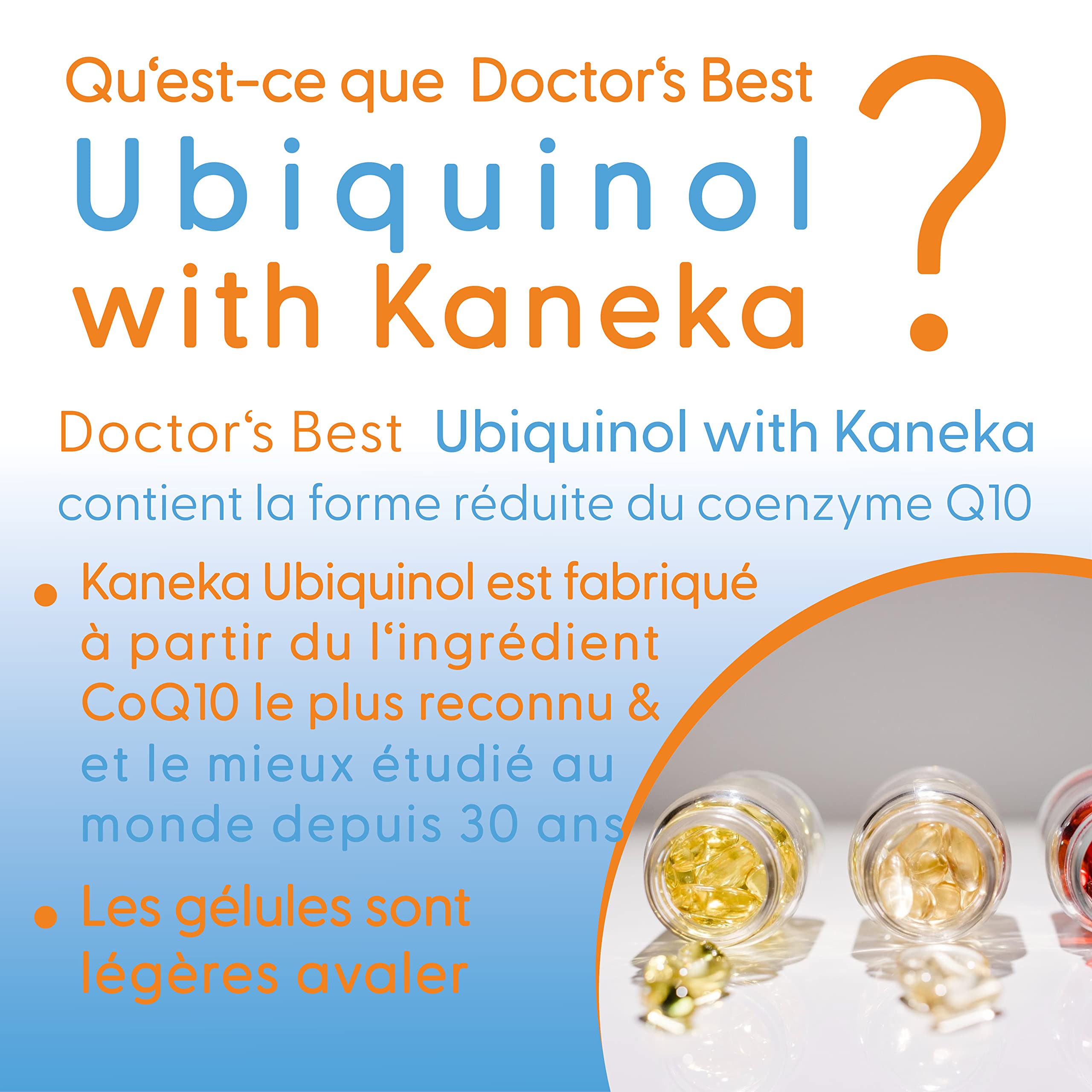 Doctor's Best, Ubiquinol, avec Kaneka QH Ubiquinol, 200 mg, 30 Capsules, Coenzyme Q10, Hautement Dosé, Sans Soja, Sans Gluten, Sans OGM