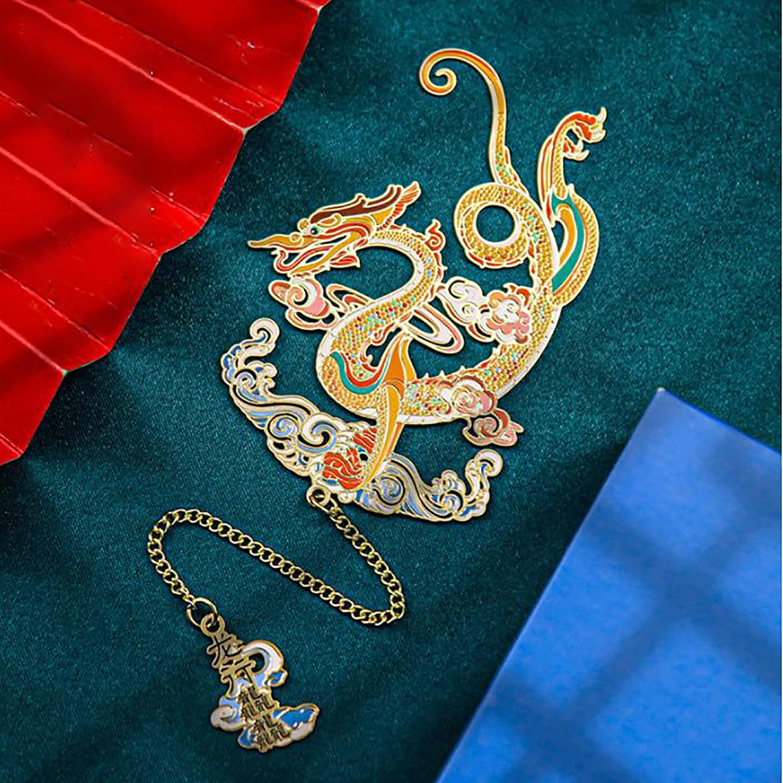 Marque-Page, Signets Loong Signets d'art en métal de Style Chinois Signets Creux