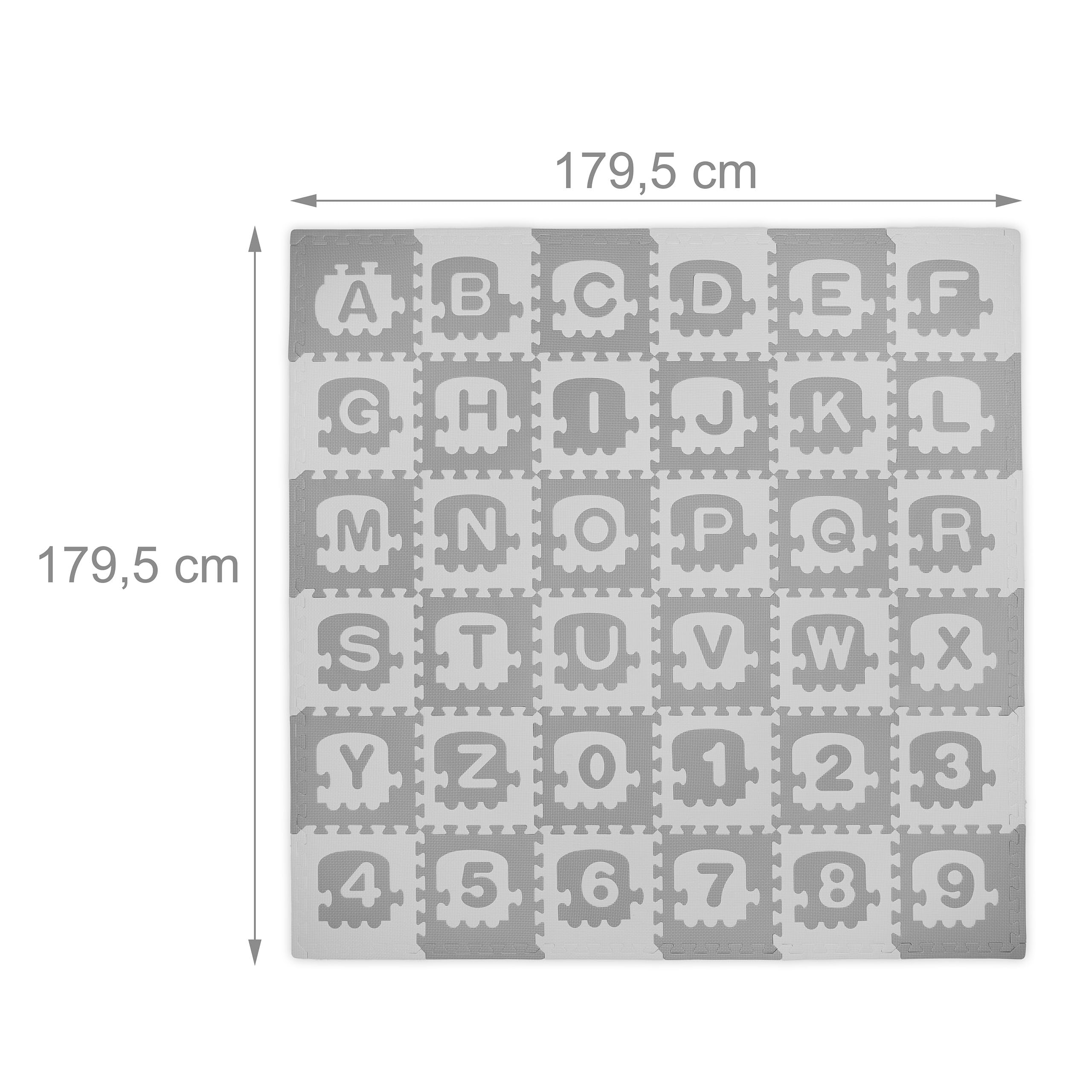 MUSOLEI Puzzelmat baby puzzel mat vloer kinderen speelmat kinderspeelmat kinderspeeltapijt met omheining Eva schuim vrij van schadelijke stoffen grijs XXL kruipmat 36 stuks antislip 142 × 142 × 1 cm