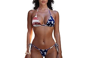 SHERRYLO American Bikini Top, Thong Bathing Suit for Women