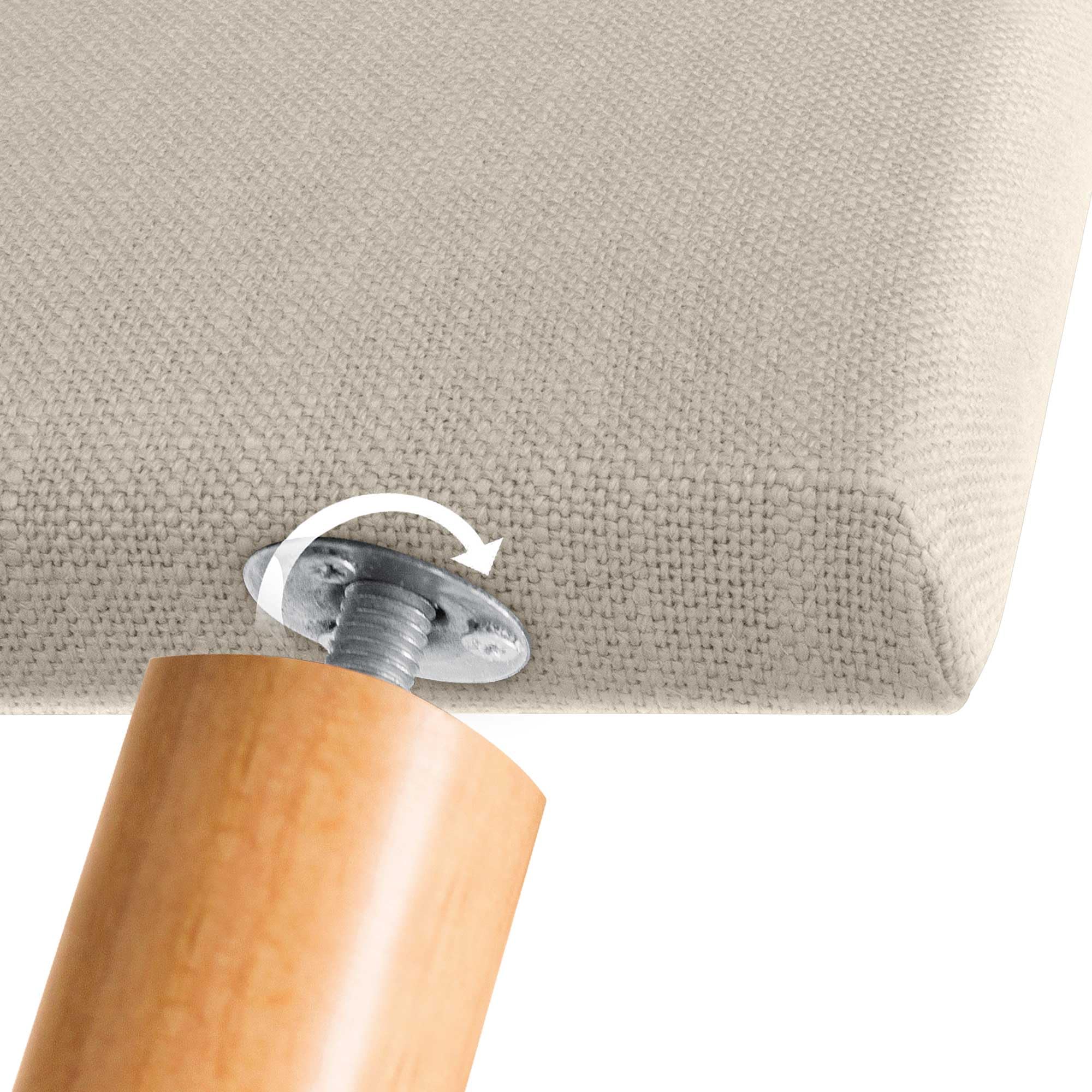 DHOME Cabecero de Lino Natural Liso Cabezal Tapizado Cama Dormitorio Moderno Top Trending (Lino Natural, 160x105cm con Patas (Camas 150/160))