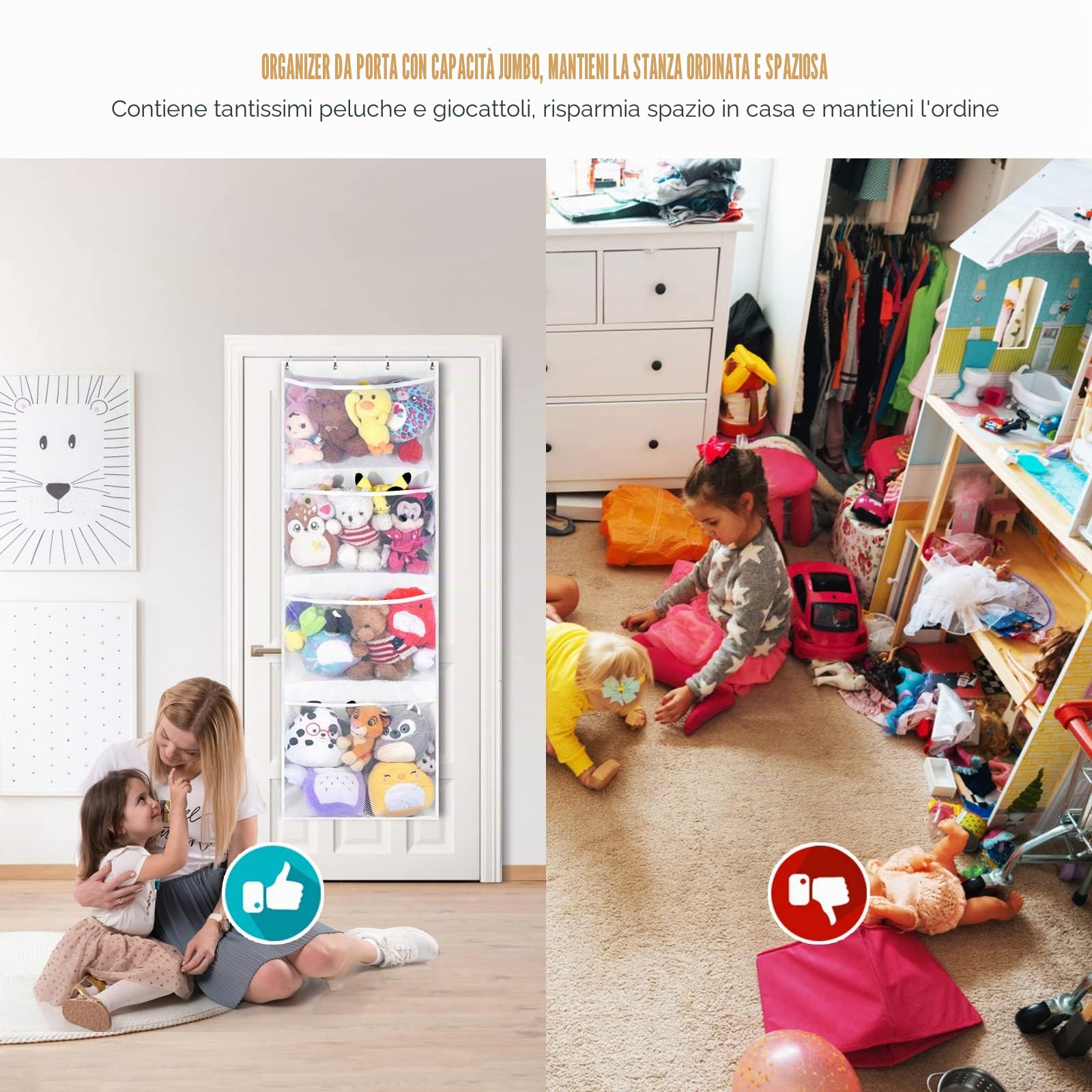 Organizzatore Per Portaoggetti Per Animali Di Peluche Rete Per Animali Di Peluche O Amaca Organizzatore Per Appendere Per Camera Letto Bagno Scuola Materna Camera Dei Bambini Giocattolo Amaca A Rete
