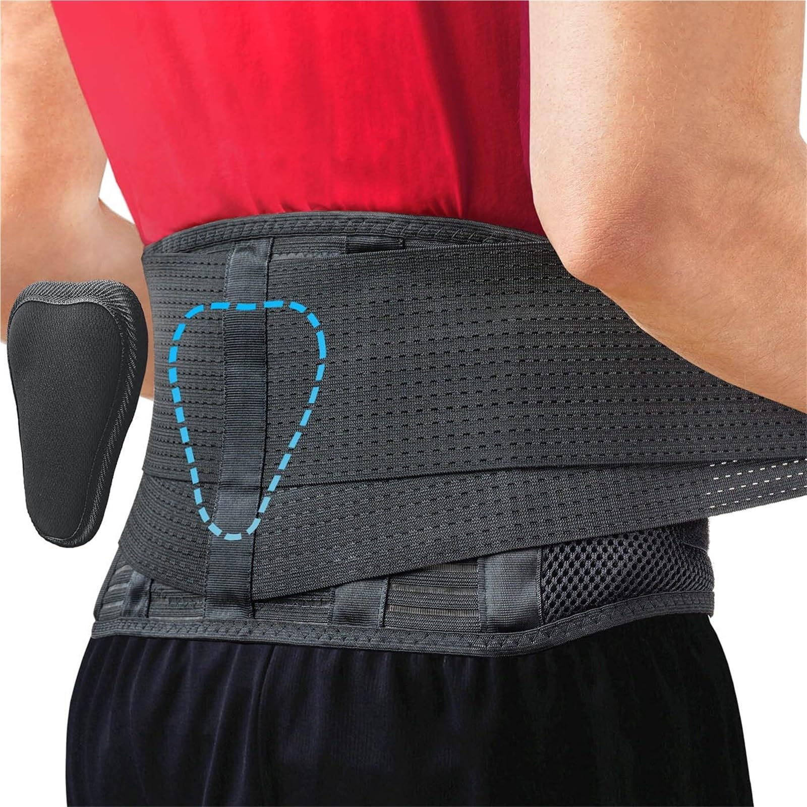 Fascia Lombare Supporto Lombare Traspirante for La Parte Bassa della Schiena. Cuscino di Cintura Schiena(XL)