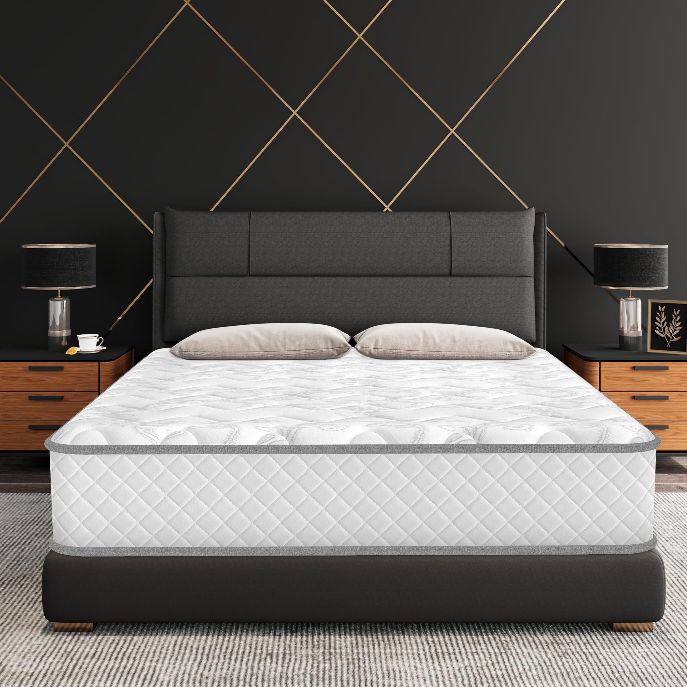 Matelas PerfectSleep 140x190 cm - Ép 30cm - matelas 2 personnes Mousse à mémoire de Forme et Blue Latex Hybride - Soutien Parfait - Fermeté Moyenne - Respirant - Hypoallergénique - Certifié Oeko-Tex