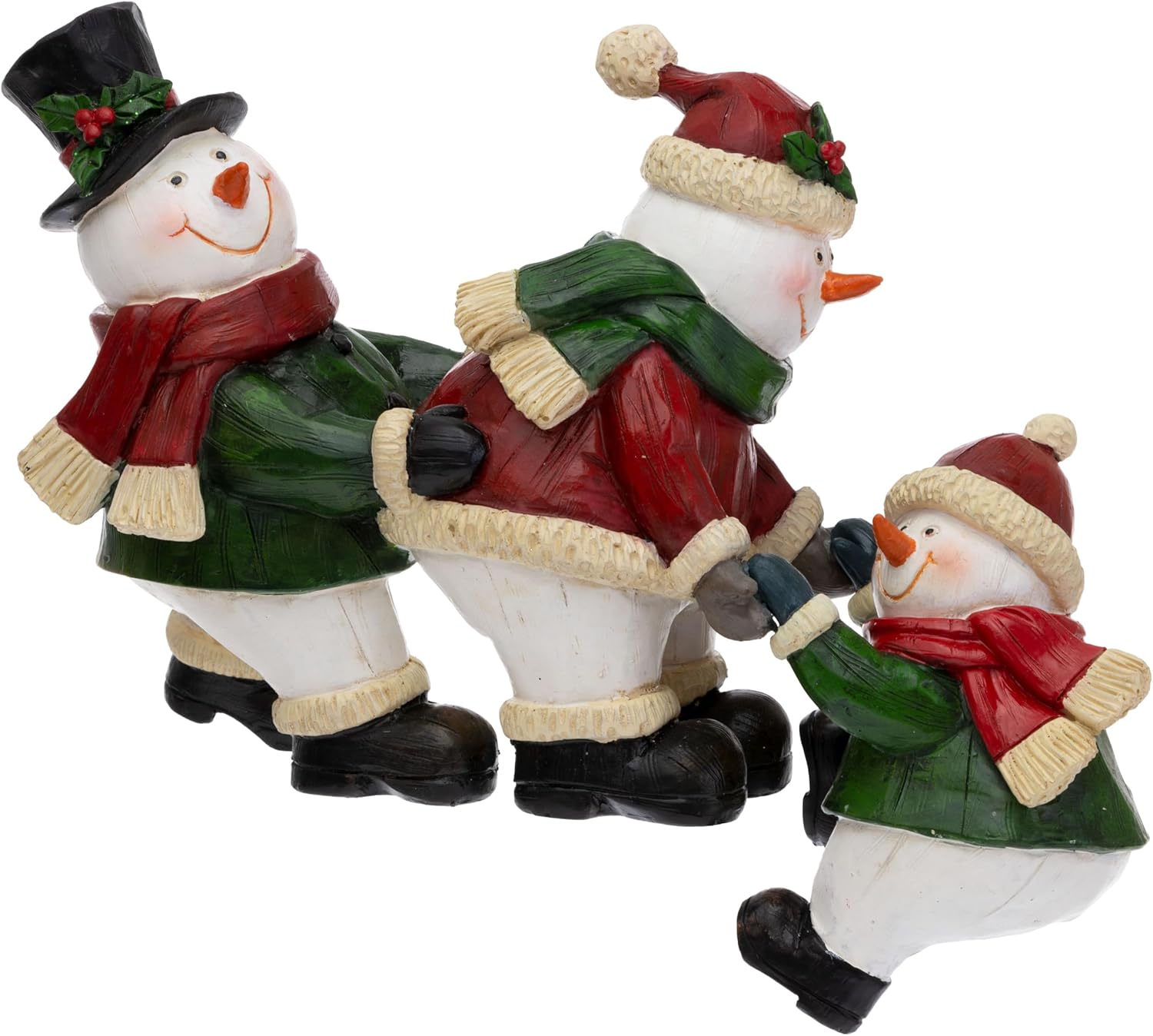 Boston International Christmas Figurines Winter Holiday Tabletop Mantel Shelf Decoration, 11.5" x 7", Helping Snowmen Shelf Climber