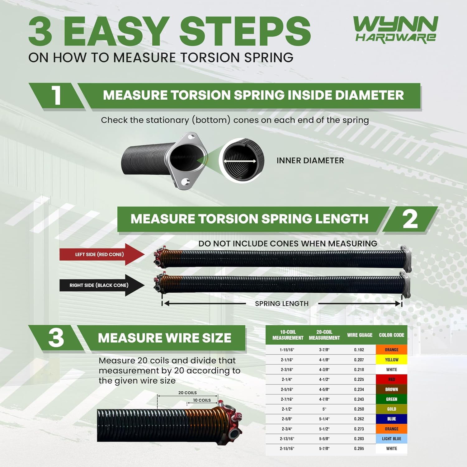 Garage Door Torsion Spring Replacement 2" Red 218x2x24 with Non-Slip Winding Bars, 1" Steel Bearing, Gloves & Wrench | Fix Garage Door Torsion Spring | Min 30,000 Cycles | 5-Year Warranty