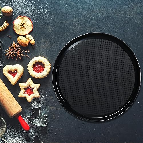 Miniatura 5 de 6 bandejas redondas de plástico para servir restaurante, bandejas de servicio de alimentos, superficie antideslizante, bandeja para camarero con