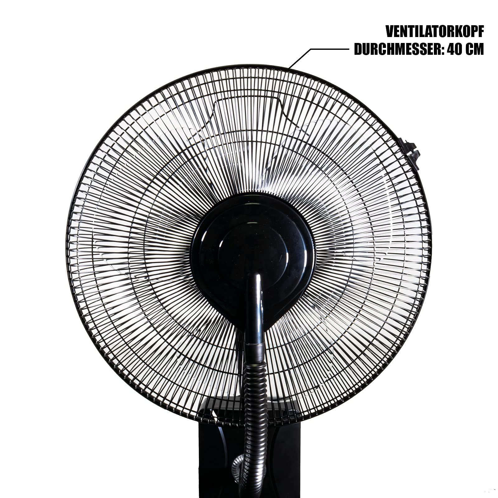 Mauk® Stand/Wasserkühlung Ventilator mit 1,2 Liter Sprühnebel - Kühlfunktion | inkl. Fernbedienung & Überhitzungsschutz | 80 W