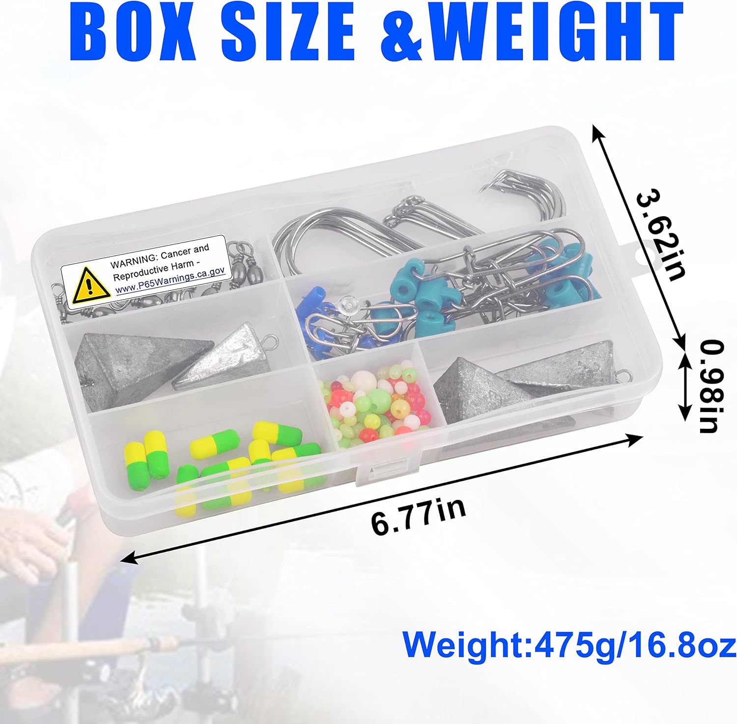 SILANON Surf Fishing Tackle Kit,Saltwater Fishing Gear Surf Fishing Rigs Pyramid Weights Sinker Slide Foam Floats Leaders Various Accessories Ocean Beach Fishing Equipment Box