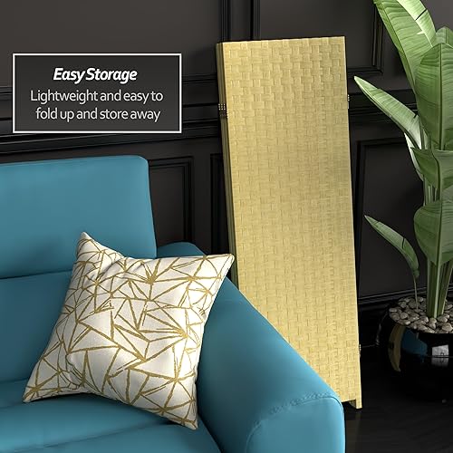 Miniatura 9 de Pantalla plegable de fibra tejida corta de 4 pies - Blanco - 4 paneles