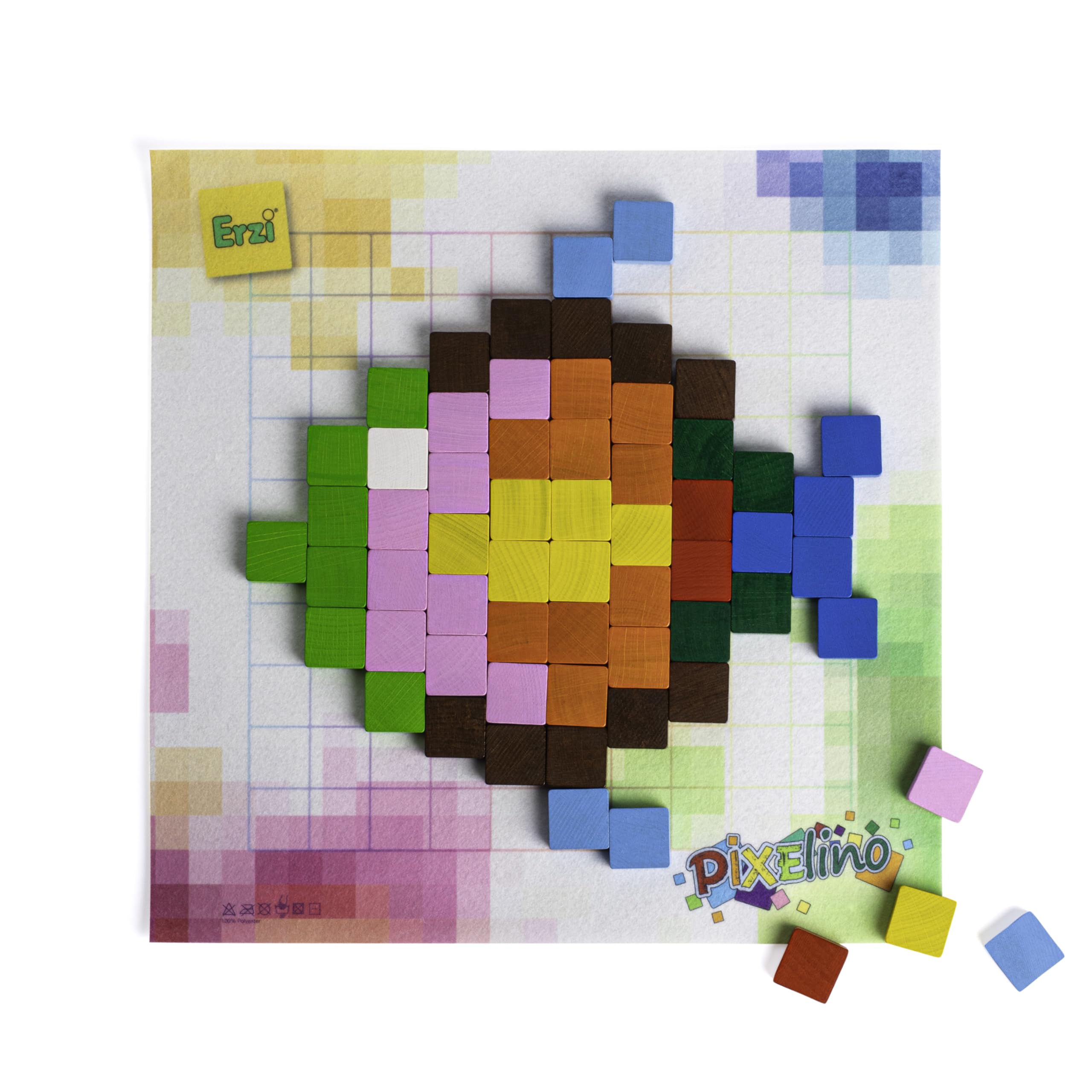Erzi 42292 Pixelino Maxi aus Holz, Lernmaterial für Kinder | pädagogischer Alleskönner, Kreative Spielwelten gestalten