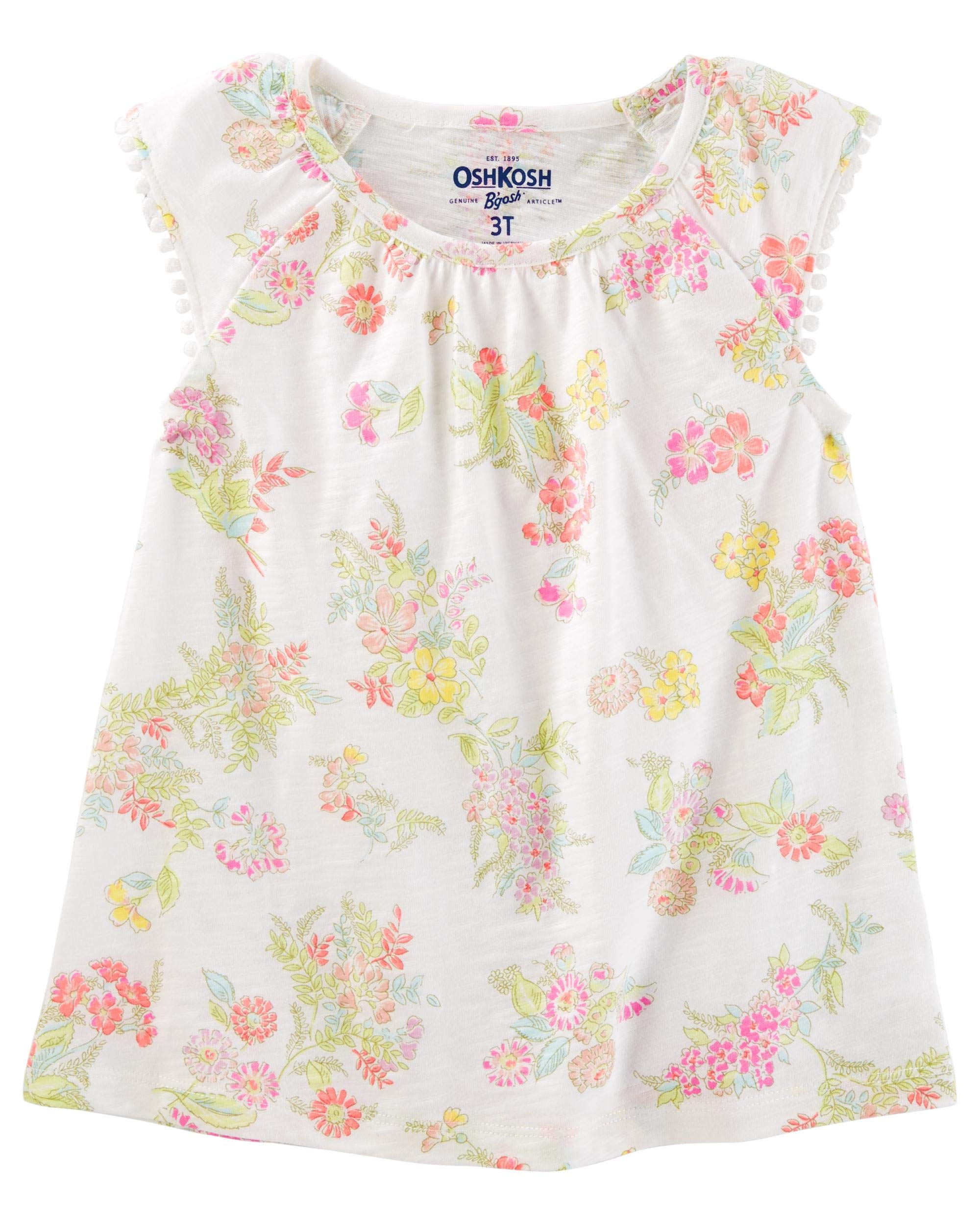 OshKosh B'goshGirls' Ruffle Sleeve Tee, 9-12 Months - Multicolour