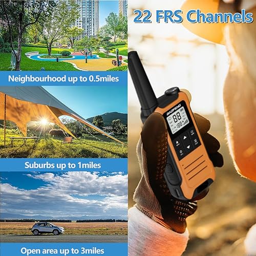 Miniatura 7 de Walkie Talkies de largo alcance para adultos, Walkie Talkie recargable Baofeng F22 FRS Radio Waki Taki Familia Walkie-Talkie con batería de 1400 mAh