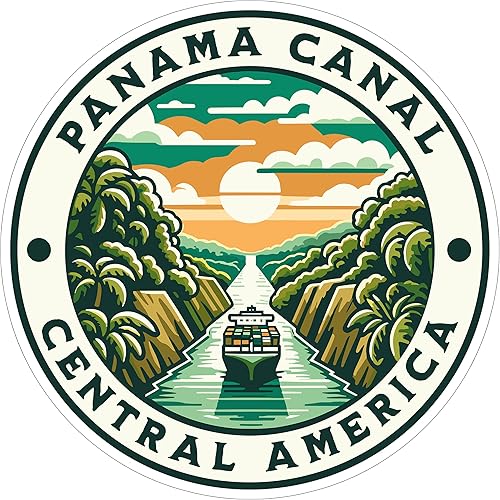 Calcomanía del Canal de Panamá para campamento de América Central, vinilo pequeño impermeable para botella de agua, taza, libro de pasaportes,